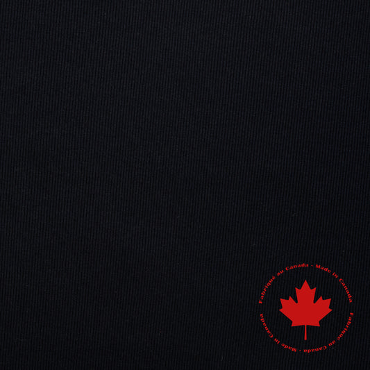 Tricot côtelé tubulaire 2 x 1- Canadien - Noir