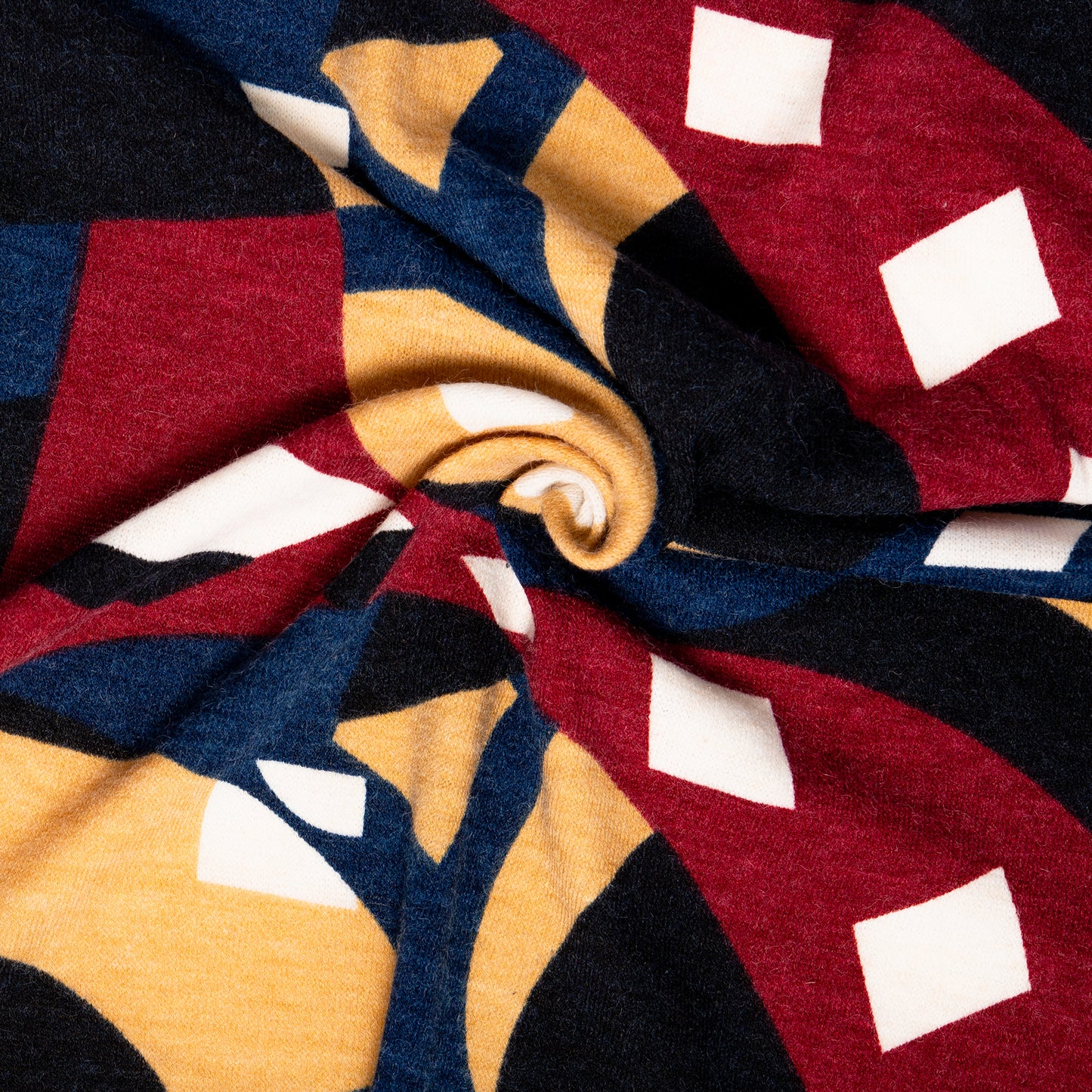Sweater knit - LIVIA - Geometric - Black / Blue / Red
