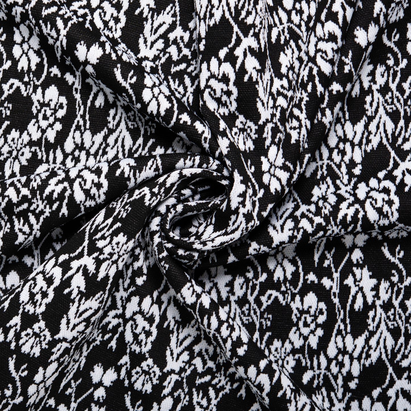Tricot à chandail - ARBIA - Floral - Noir