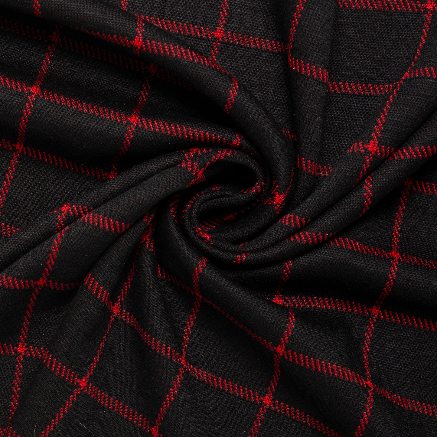 Sweater knit - ARBIA - Checks - Black / Red