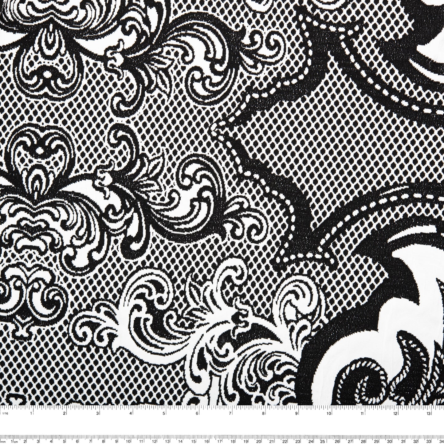 Textured knit - LÉA - Arabesques - Black / White