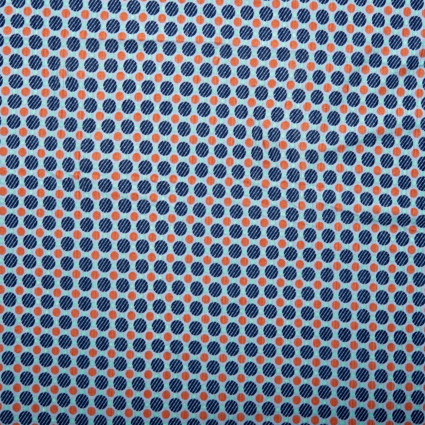 Tricot Côtelé imprimé- ALEXINA - Cercles - Bleu