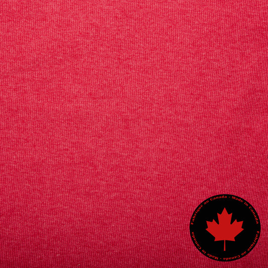 Tricot côtelé tubulaire- Canadien - Rouge