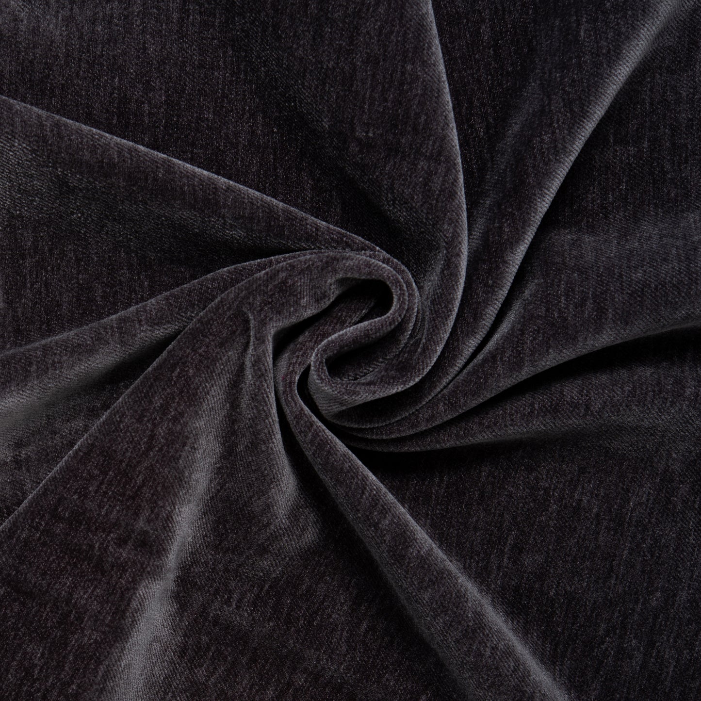 Long stretch down velvet with crepe backing - GLORIA - Dark gray