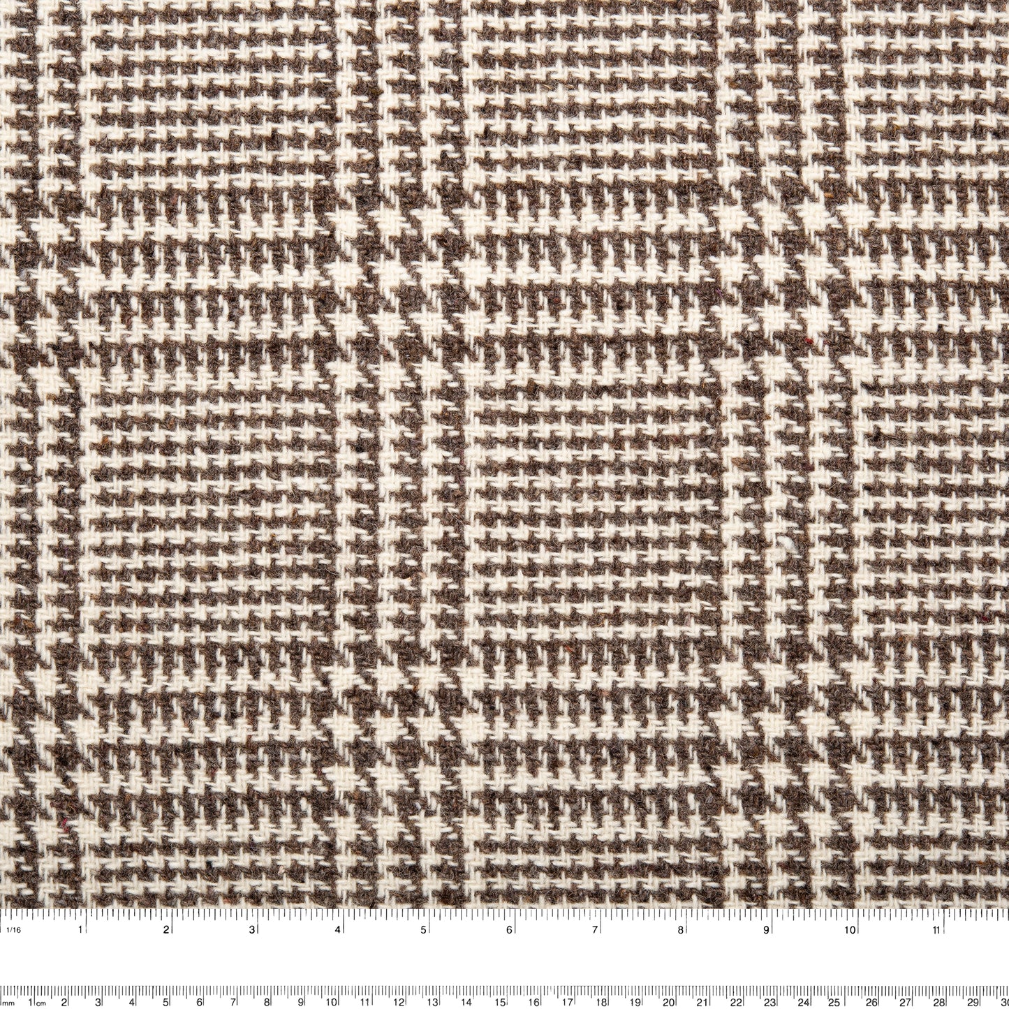 Yarn-dyed wool - ITALIANO - Houndstooth - Off-white / Taupe